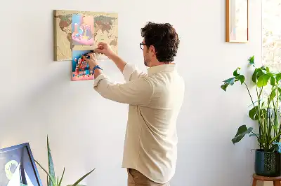 Cork memo board Vintage world map