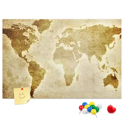 Old World Map Printed Cork Board