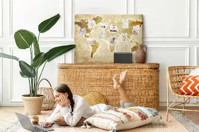 Old World Map Printed Cork Board