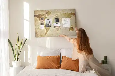 Old World Map Printed Cork Board