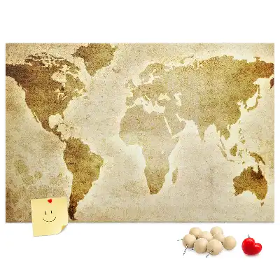 Old World Map Printed Cork Board