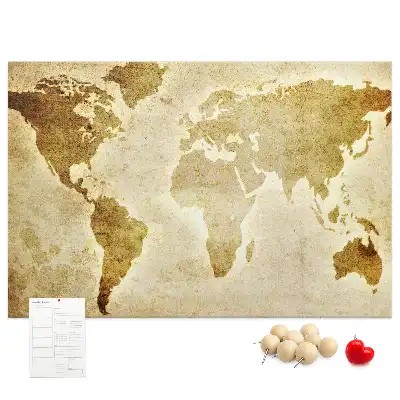 Old World Map Printed Cork Board