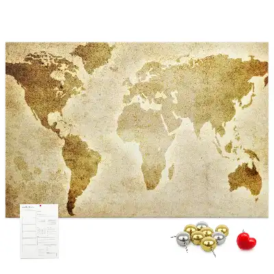 Old World Map Printed Cork Board