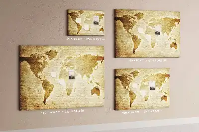 Old World Map Printed Cork Board