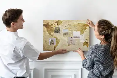 Old World Map Printed Cork Board