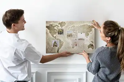 Printed Cork Memo Board World map