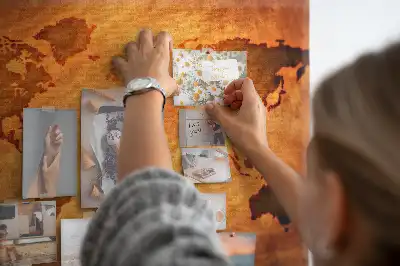 Large world map cork memo board