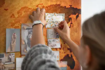 Large world map cork memo board
