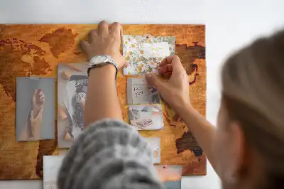 Large world map cork memo board