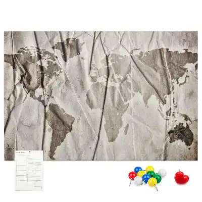 Printed Cork Board World map pattern