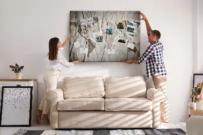 Printed Cork Board With World Map Pattern