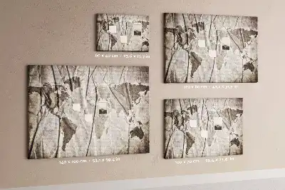 Printed Cork Board With World Map Pattern