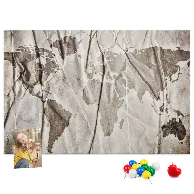 Printed Cork Board World map pattern