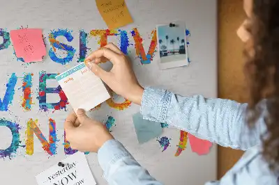 Printed Cork Memo Board Positive quote