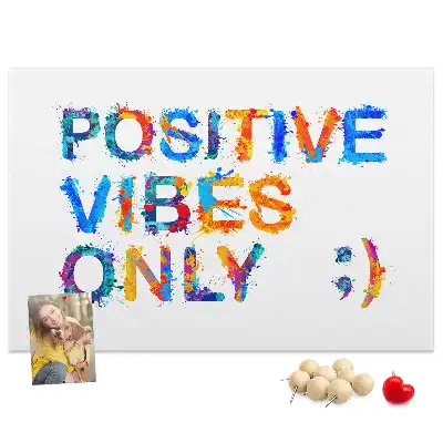 Printed Cork Memo Board Positive quote