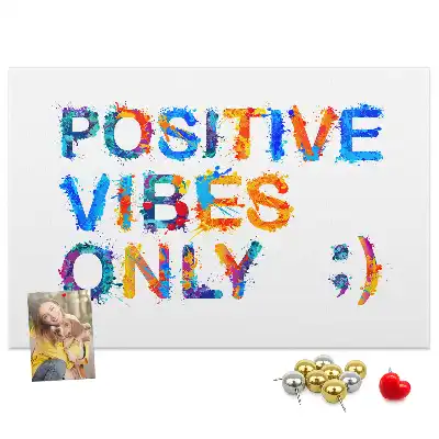 Printed Cork Memo Board with Positive Quote