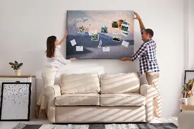 Beautiful landscape cork memo board