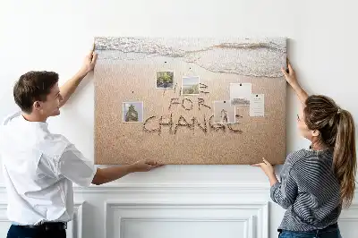 Printed Cork Board Beach quote