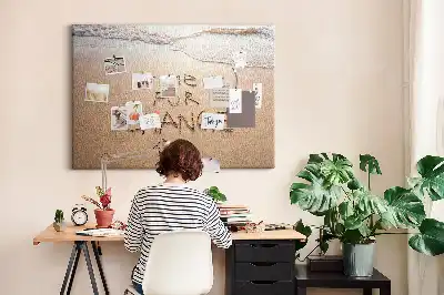 Printed Cork Board Beach quote