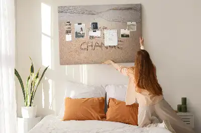 Printed Cork Board Beach quote