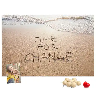 Printed Cork Board Beach quote