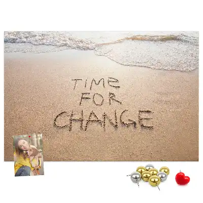 Printed Cork Board Beach quote