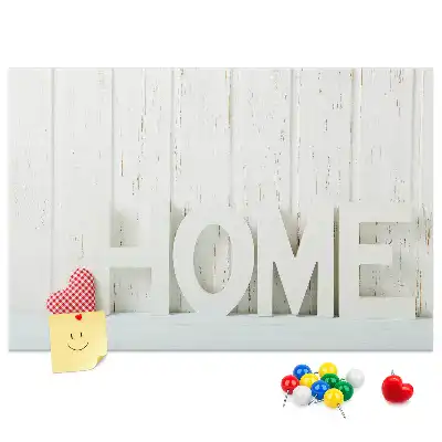 Printed Cork Memo Board Home lettering