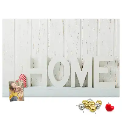 Printed Cork Memo Board with Home Lettering