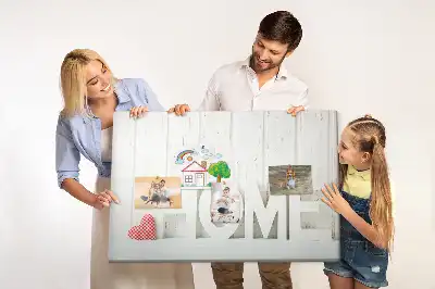 Printed Cork Memo Board with Home Lettering
