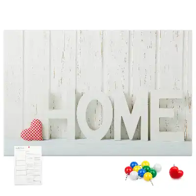Printed Cork Memo Board with Home Lettering
