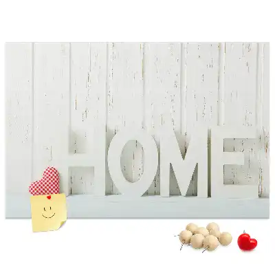 Printed Cork Memo Board Home lettering