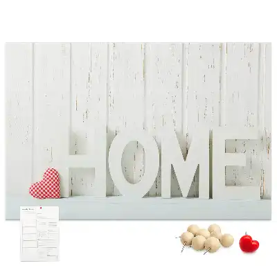 Printed Cork Memo Board with Home Lettering