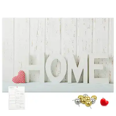 Printed Cork Memo Board Home lettering