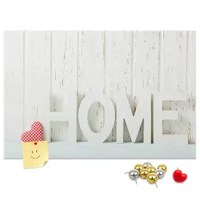 Printed Cork Memo Board Home lettering