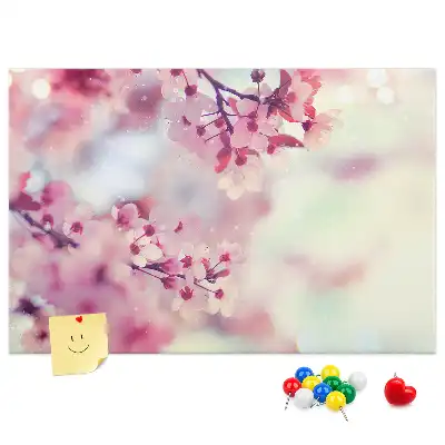 Cork memo board Spring flowers
