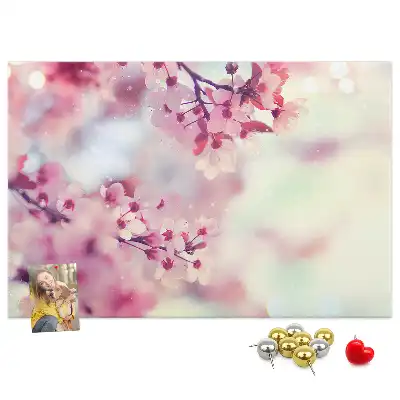 Cork memo board Spring flowers