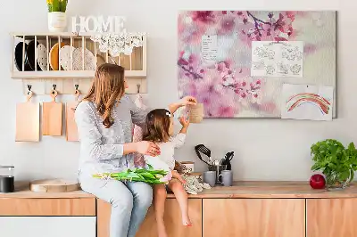 Cork memo board Spring flowers
