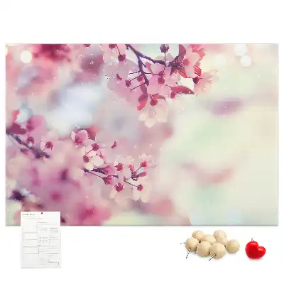 Cork memo board Spring flowers