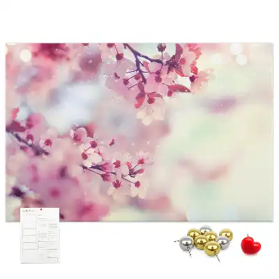 Cork memo board Spring flowers
