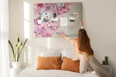 Cork memo board Spring flowers