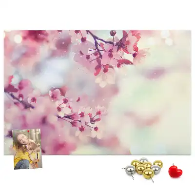 Cork memo board Spring flowers