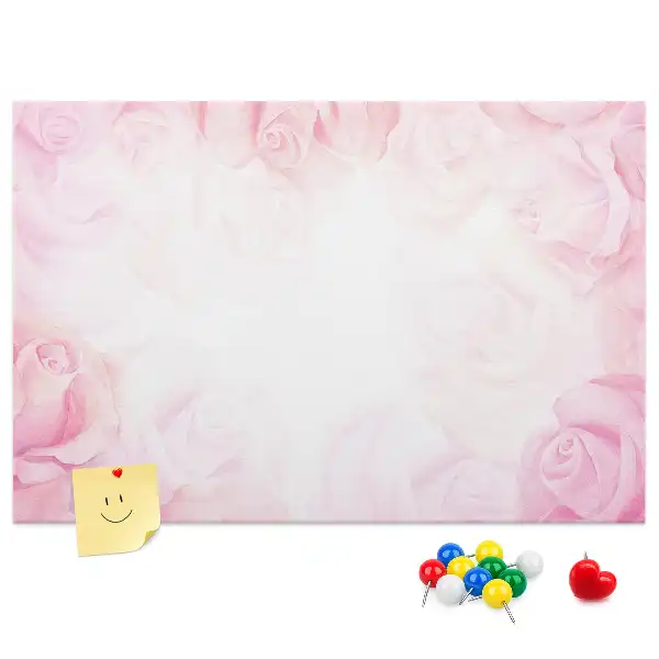 Printed Cork Memo Board Roses abstraction