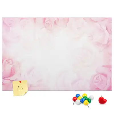 Printed Cork Memo Board Roses abstraction