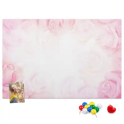 Printed Cork Memo Board Roses abstraction