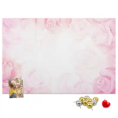 Printed Cork Memo Board Roses abstraction