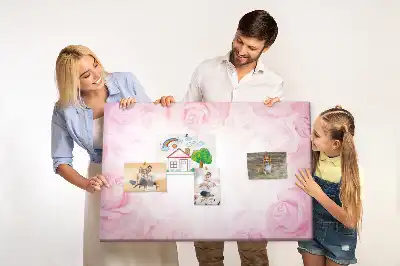 Printed Cork Memo Board Roses abstraction