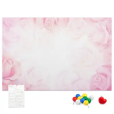 Printed Cork Memo Board Roses abstraction
