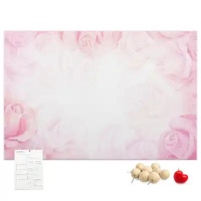 Printed Cork Memo Board Roses abstraction