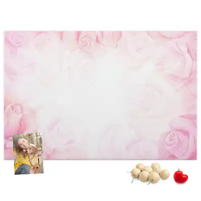 Printed Cork Memo Board Roses abstraction