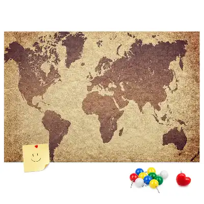 Cork memo board Old world map